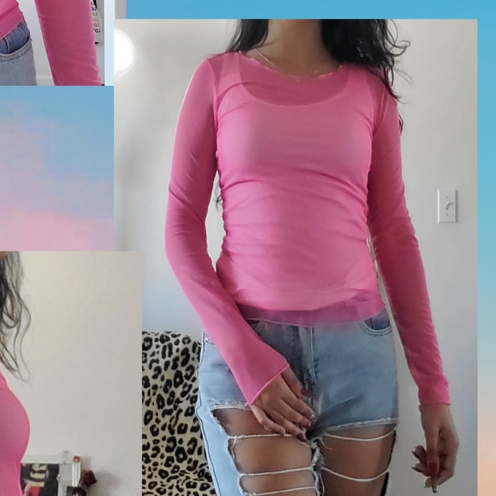 Pink mesh shirt